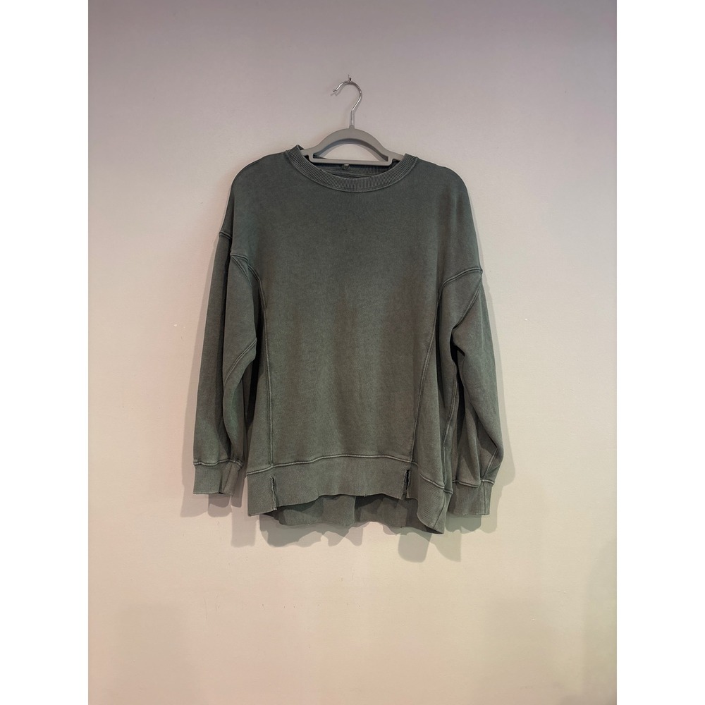 Aerie oversized gray distressed crewneck sweatshirt XS